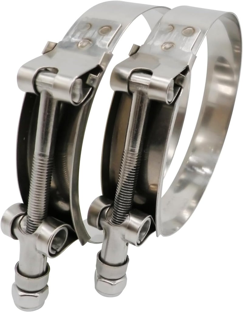 ROADFORMER 5.5" T Bolt Hose Clamp Stainless Steel - Working Range 146mm - 154mm for 5.5" I.D. Hose with 3mm - 6mm Wall Thickness, T-bolt Clamps Featured to Provide Reliable Sealing Force, 2 Pack - Image 2